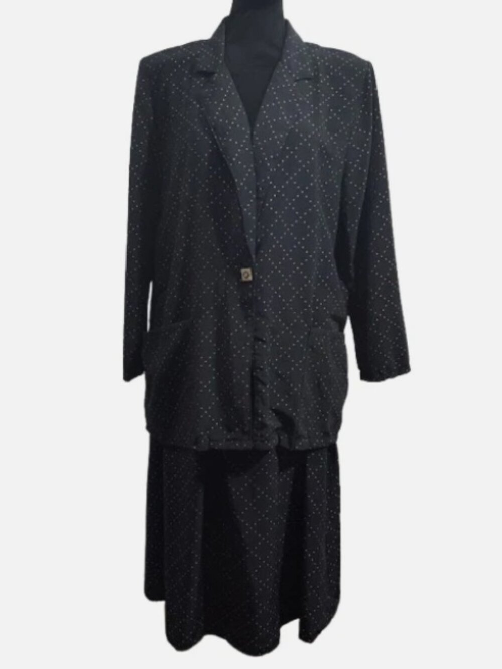1980's Vintage Trimmings Business Attire Work Blouse and Skirt Women's Medium